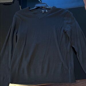 Theory Men's Dark V-Neck Sweater